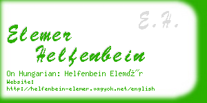 elemer helfenbein business card